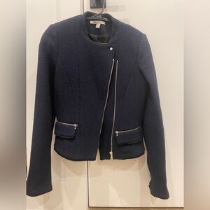 Navy Blue Zara Tweed Jacket